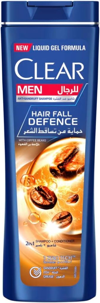 Clear Men 2 in 1 Anti-Dandruff Shampoo+ Conditioner Hair Fall Defence with Coffee Beans, 200ml