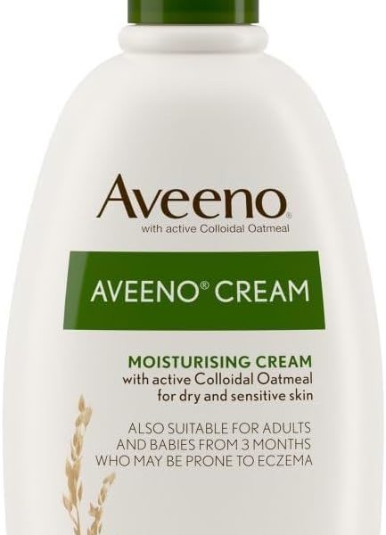 Aveeno Moisturizing Cream with Colloidal Oatmeal, Suitable for relieving Dry, Sensitive and Eczema-Prone Skin, unscented formula , 500ml