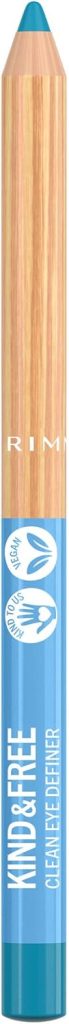 Rimmel London Kind & Free Clean Eyeliner Pencil, Creamy Texture, Rich Colour, Vegan Formula - 006 - Anime Blue, 1.1g (0.04oz)