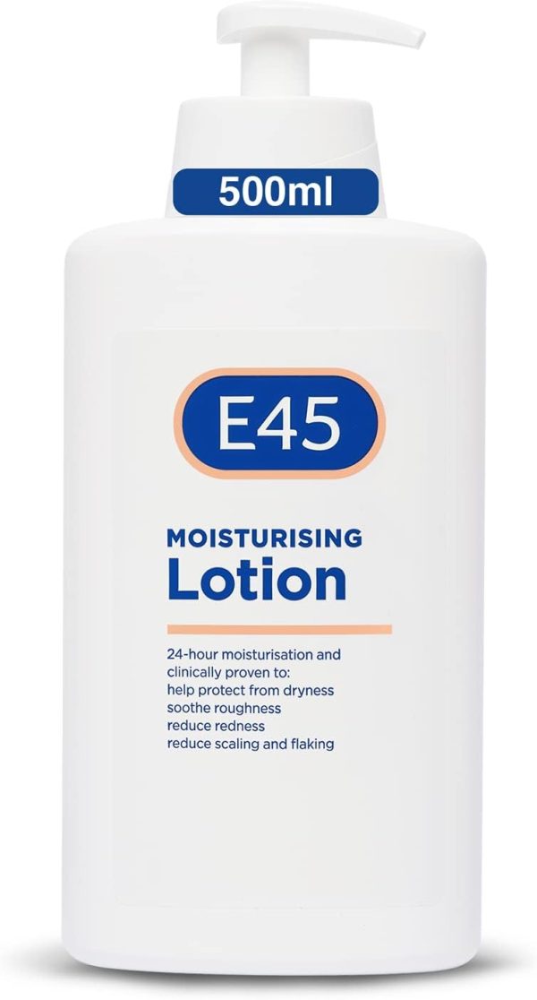 E45 Dermatological Moisturising Body Lotion for Dry Skin, 500ml, 500 ml (Pack of 1)