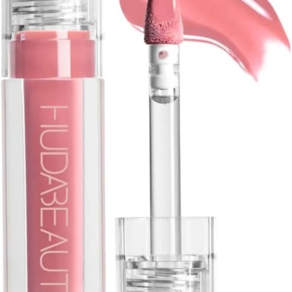 HUDA BEAUTY Faux Filler Shiny Non-Sticky Lip Gloss Sugar Baby - Light Pink 0.13FL.OZ / 3.9ml