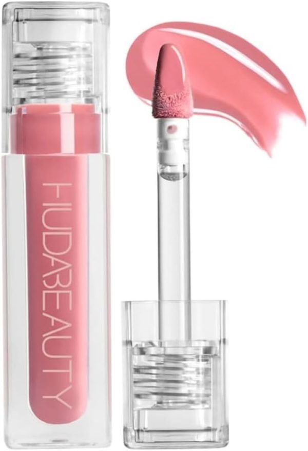 HUDA BEAUTY Faux Filler Shiny Non-Sticky Lip Gloss Sugar Baby - Light Pink 0.13FL.OZ / 3.9ml