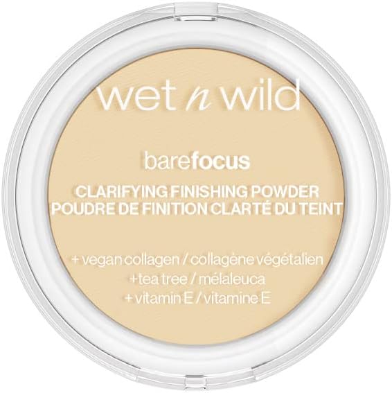 Wet n Wild, Bare Focus, Makeup Clarifying and Finishing Powder, Translucent and Matte for a Flawless Makeup Base, Long-Lasting, with Hyaluronic Acid and Vitamin E, for Fair/Light Skin Tones