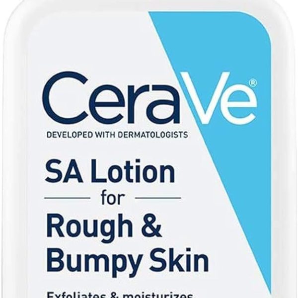 CeraVe SA Lotion for Rough & Bumpy Skin | Vitamin D, Hyaluronic Acid, Lactic Acid & Salicylic Acid Lotion | Fragrance Free & Allergy Tested | 8 Ounce