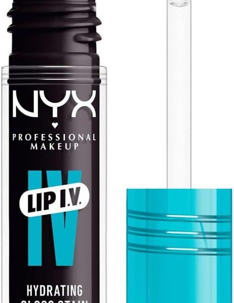 NYX Professional Makeup Lip IV Hydrating Gloss Stain, Lip Gloss, Up to 12HR Hydration, High Pigment, Wet Shine Finish, Grape Gushin'