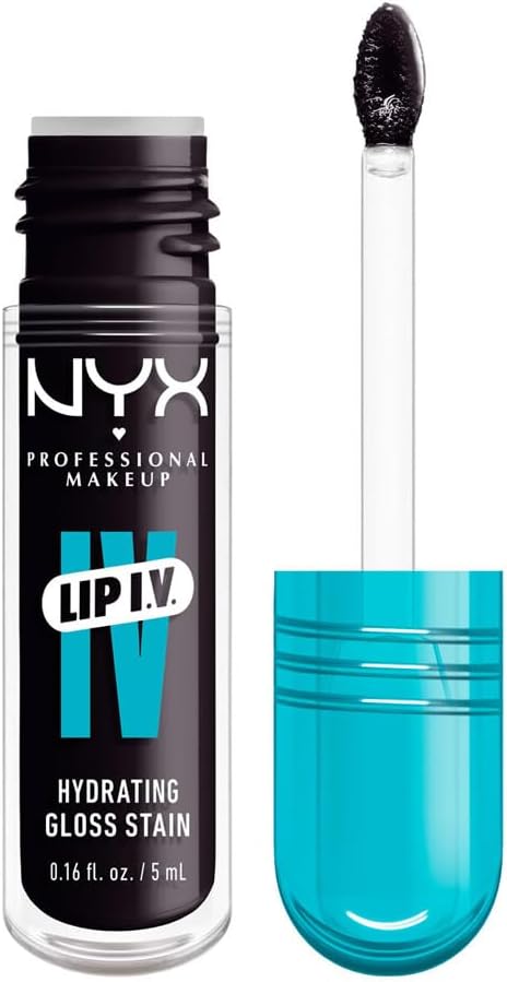 NYX Professional Makeup Lip IV Hydrating Gloss Stain, Lip Gloss, Up to 12HR Hydration, High Pigment, Wet Shine Finish, Grape Gushin'