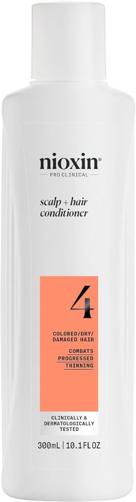 Nioxin System 4 Scalp + Hair Conditioner - Hair Thickening Conditioner for Damaged Hair with Progressed Thinning, 10 fl oz (Packaging May Vary)