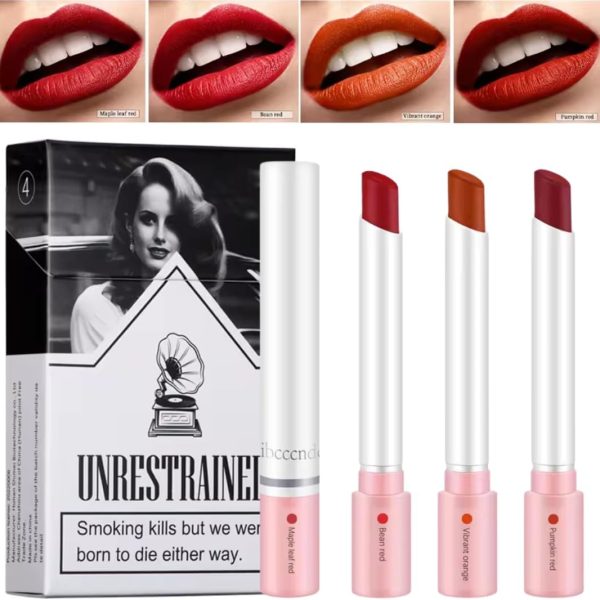 NIKITA.VIVI - 4 Colors Matte Cigarette Lipstick Set | Colorful Cigarette Lipstick Lip Tint Stain Set |Tube Cigarette Lipstick Lip stain Lip Gloss Long Lasting 24 hours Waterproof Matte Velvet Lipstick