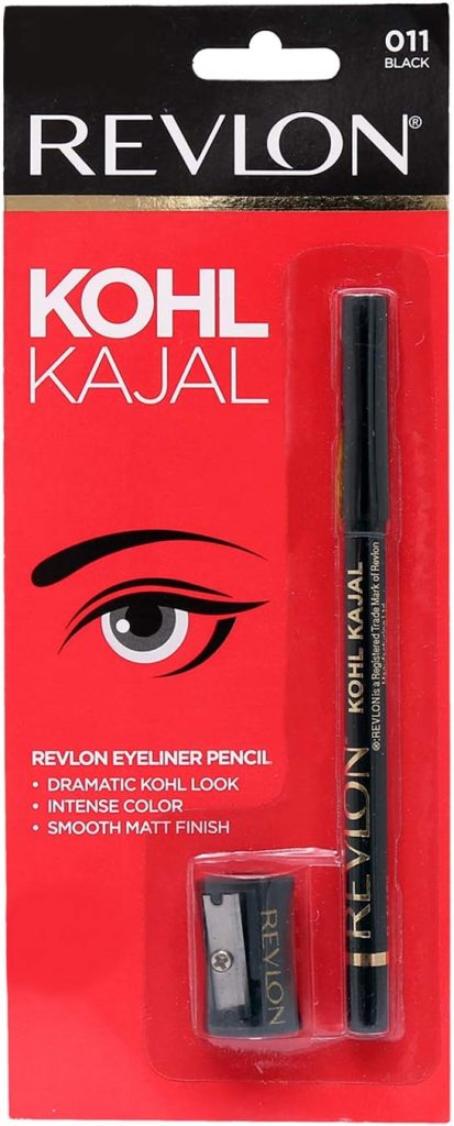 Revlon Kohl Kajal Eye Liner Pencil, Black, 1.14g Sharpner