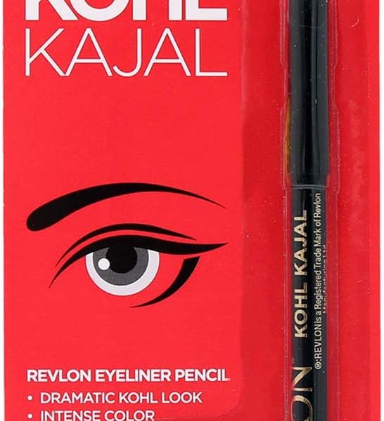 Revlon Kohl Kajal Eye Liner Pencil, Black, 1.14g Sharpner