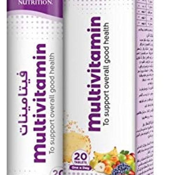 Sunshine Nutrition Multivitamins Effervescent 20 Tablets | To Support Good Health | No Added Sugar | Orange Flavor