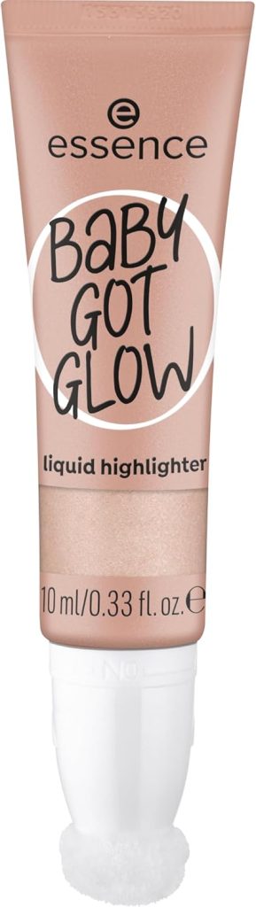 essence Baby GOT Glow Liquid Highlighter, No. 10, Gold, Defining, Express Result, Easy to Remove, Glossy, Vegan, Oil-Free, Paraben-Free, No Microplastic Particles, Pack of 10 ml