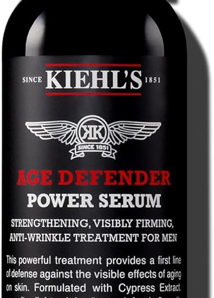 Kiehl's Age Defender Power Face Serum, Anti-Aging Firming Facial Serum for Men, Reduces Look of Fine Lines & Wrinkles, Quick-Absorbing, Lightweight, with Cypress Extract & Adenosine - 2.5 fl oz