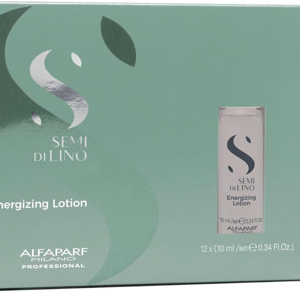 Alfaparf Milano Semi Di Lino Scalp Renew Energizing Lotion for Thinning Hair - Strengthens, Re-densifies and Stimulates Hair Fiber - Professional Salon Quality - Package of 12 Vials