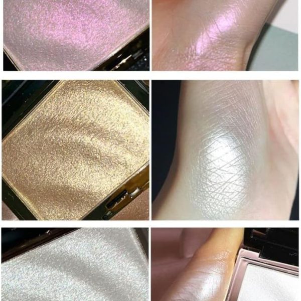 COSLUXE Hojo Highlighter Highlight Shimmering Powder, Waterproof Long Lasting Highlighter,Highlight Powder Palette,highlighter makeup 10g (01 - Pink tone)