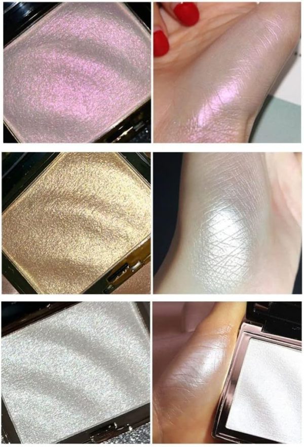 COSLUXE Hojo Highlighter Highlight Shimmering Powder, Waterproof Long Lasting Highlighter,Highlight Powder Palette,highlighter makeup 10g (01 - Pink tone)