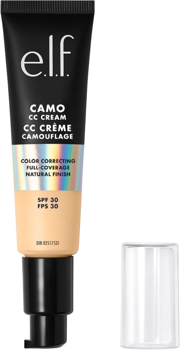 e.l.f. Camo CC Cream, Colour Correcting Full Coverage Foundation with SPF 30, Fair 140 W, 1.05 Oz