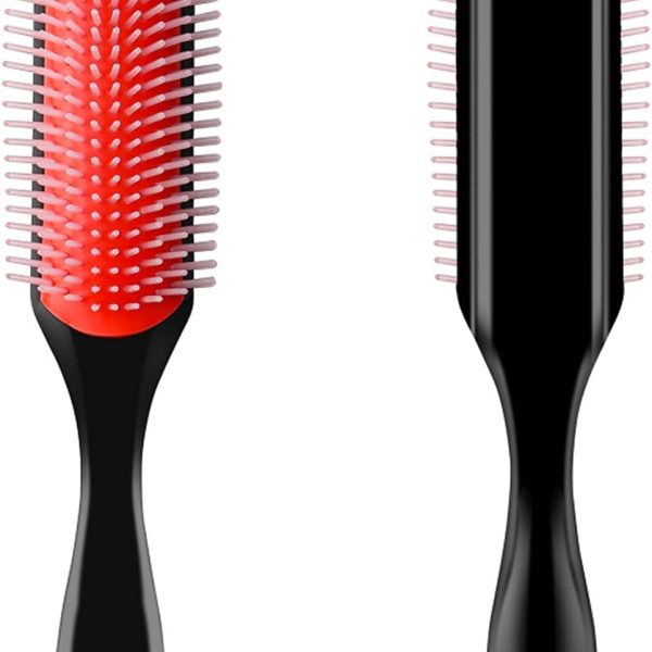 Sagreeny Hair Brush, Styling Brush 9-Row Cushion Hair Brush for Separating, Shaping, Defining Curls, Blow-Drying, Styling, Detangling,Use conditioner on wet hair to create smooth curly hair.