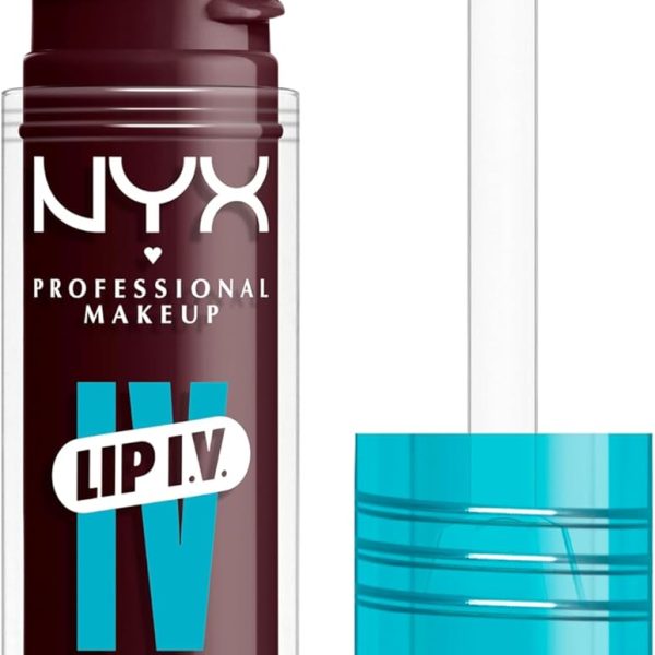 NYX Professional Makeup Lip IV Hydrating Gloss Stain, Lip Gloss, Up to 12HR Hydration, High Pigment, Wet Shine Finish, Mauve N' Moist!