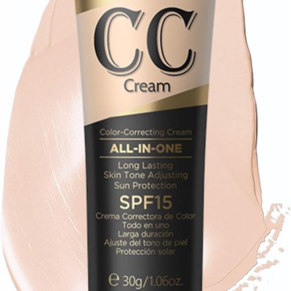 KASTWAVE CC Cream with SPF 15 for Color Correction and Full Coverage Foundation, Anti-Redness Concealer for Natural Glowy Skin, Ivory 30g