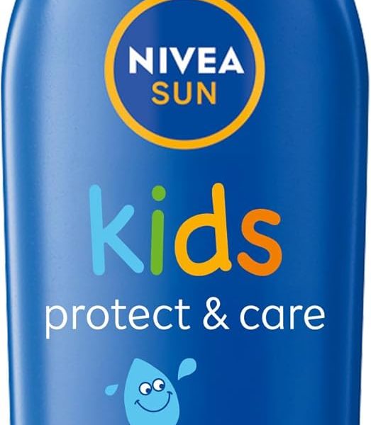 NIVEA SUN Kids Sunscreen Lotion, Protect & Care, SPF 50+, 5in1 Skin Protection, Very High and Immediate UVA & UVB Protection, Extra Water Resistant, 200ml