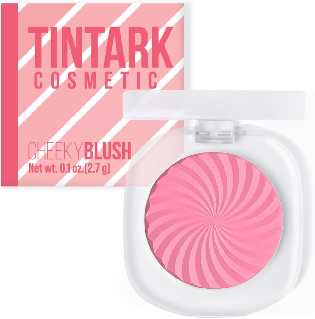 TINTARK Cheeky Blush Compact for Face Cheeks, Talc Free Blusher Palette, Matte Powder Makeup, Natural Healthy, Mauve Pink Magenta Peach Red, Vegan Cruelty Free