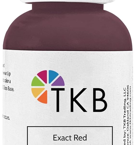 TKB Trading, LLC Lip Liquid Color | Liquid Lip Color for Gloss Base, DIY Lip Gloss, Pigmented Lip Gloss and Lipstick Colorant, Made in USA (1floz (30ml), Exact Red)