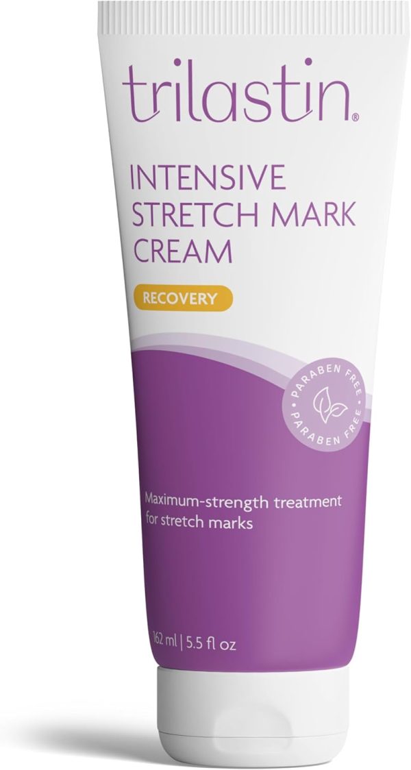 TriLASTIN-SR Maximum Strength Stretch Mark Cream, Unscented, 5.5 fl oz. - Hypoallergenic, Paraben-Free Formula