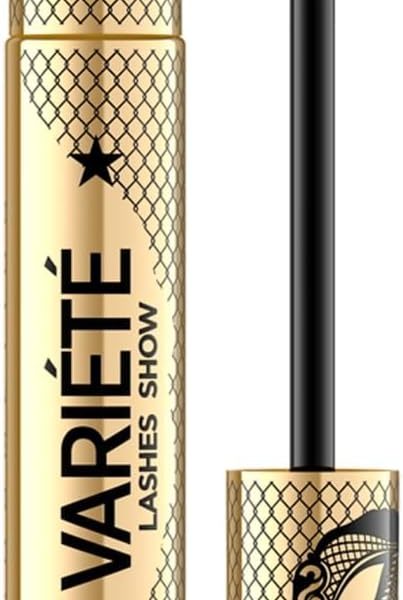 Eveline Cosmetics Variété Variété Volumizing and Lengthening Mascara - Long-Lasting, Smudge-Proof Formula with Intense Black Pigmentation, 10 ML