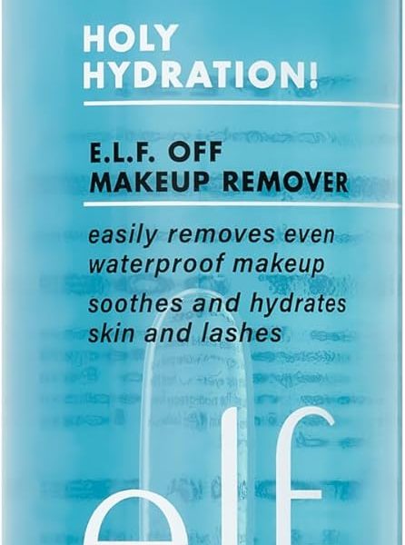 e.l.f. SKIN Holy Hydration! e.l.f. Off Makeup Remover, Liquid Makeup Remover for Eye, Lip & Face Makeup, Gentle Formula, Vegan & Cruelty Free, 130 ml