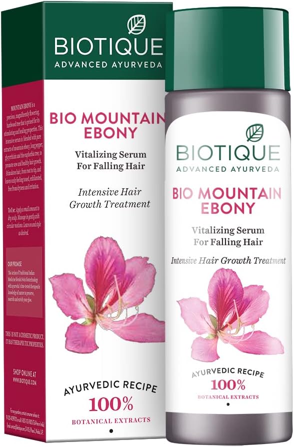 Biotique Bio Mountain Ebony Vitalizing Serum For Falling Hair Intensive Hair Growth Treatment, 120ML, Multi