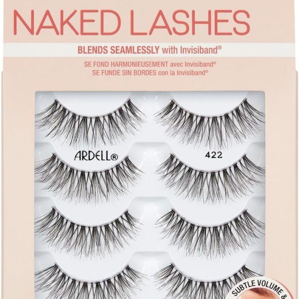 Ardell Multipack Naked Lash 422 False Eyelashes, Subtle Volume and Length, Vegan Friendly, 4 Pairs (Pack of 1)