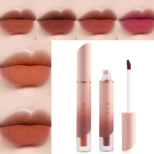 Matte Lipstick - Waterproof Liquid Matte Lipstick, Long Lasting Matte Velvet Lip Gloss, Korean Lip Tint Matte Lip Liquid, Lipgloss Lipstick Moisturizing Lip Glaze Lip Plumper, 1 Pc (i04# Milk Coffee)