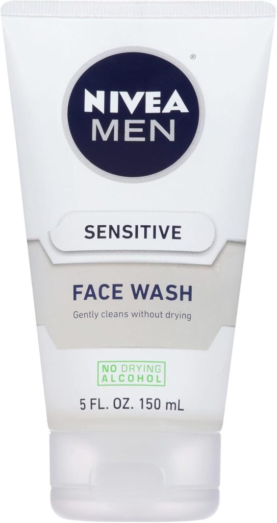 Nivea Men Sensitive Face Wash with Vitamin E, Chamomile and Witch Hazel Extracts, 5 Fl Oz Tube