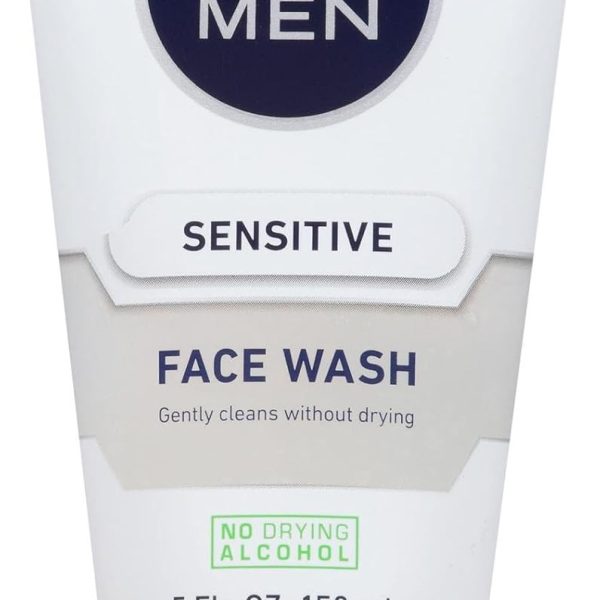 Nivea Men Sensitive Face Wash with Vitamin E, Chamomile and Witch Hazel Extracts, 5 Fl Oz Tube