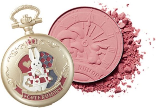 Cute Rumor Wonderland Tea Party Series Pocket Watch Powder Blush (R04 Red Bean Movement)