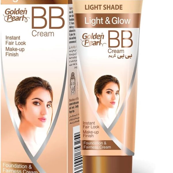 Golden Pearl Light Shade BB Cream with SPF 40 - Sunblock Skin Brightening Cream for Face Makeup - UV Light Sunscreen Face Cream for Women - BB Creams Tinted Moisturiser with SPF 40 18gm