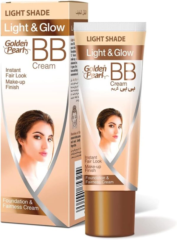 Golden Pearl Light Shade BB Cream with SPF 40 - Sunblock Skin Brightening Cream for Face Makeup - UV Light Sunscreen Face Cream for Women - BB Creams Tinted Moisturiser with SPF 40 18gm