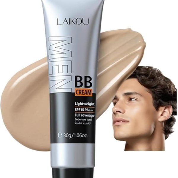 NALACAL Hydrating Men BB Cream SPF 15 PA++, Full-Coverage Foundation&Concealer, Mens Face Moisturizer Cream, Face Makeup for All Skin Types, Evens Skin Tone, Oil Control and Cover Flaws, Natural 240