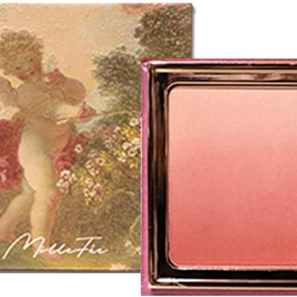 MilleFée Angel Gradation Blushes - 5g/ 0.176 oz, Lone Wear Shimmer Powder Palette for Beauty Cheek (03 Love The Sentinel, 5g)