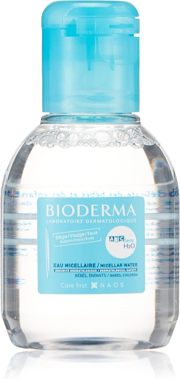 Bioderma Abcderm H2O Micellar Water Ultra Gentle Cleansing For Baby & Children Skin, 100Ml, White