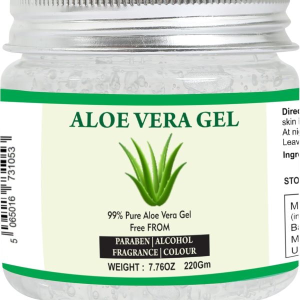 Raslok Aloe Vera Gel Pure Natural Aloe Gel For Moisturizing Face Skin & Hair Care,Durable Moisturizing Hydrating Soothing After Sun Repair Non-Sticky (220gm)