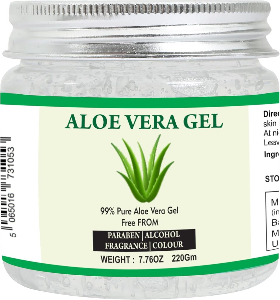 Raslok Aloe Vera Gel Pure Natural Aloe Gel For Moisturizing Face Skin & Hair Care,Durable Moisturizing Hydrating Soothing After Sun Repair Non-Sticky (220gm)