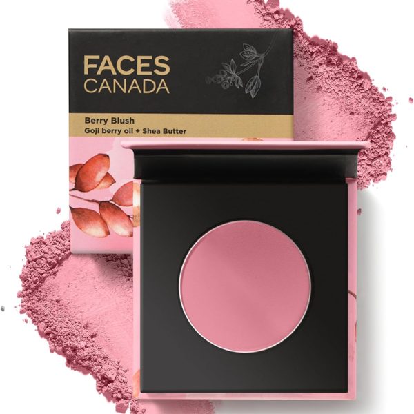 FACES CANADA Berry Blush - Love Vibes Only 03, 4g | Lightweight Long Lasting Ultra-Matte HD Finish | Silky Smooth Texture | Melts Effortlessly & Buildable | Absorbs Oil | Shea Butter | Vitamin A & C