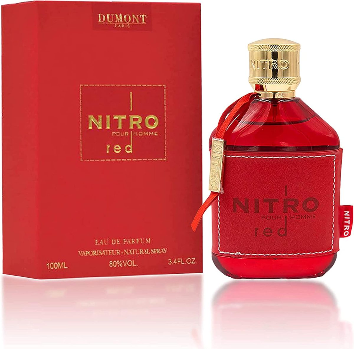 Dumont NITRO RED - 3.4oz - Eau De Parfum - Luxury Perfume for Men - Fruit, Woody, Floral & Masculine Fragrance - Long Lasting Cologne Mist & Body Spray - for Him