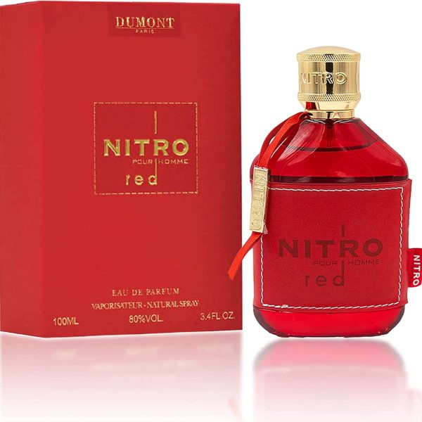 Dumont NITRO RED - 3.4oz - Eau De Parfum - Luxury Perfume for Men - Fruit, Woody, Floral & Masculine Fragrance - Long Lasting Cologne Mist & Body Spray - for Him