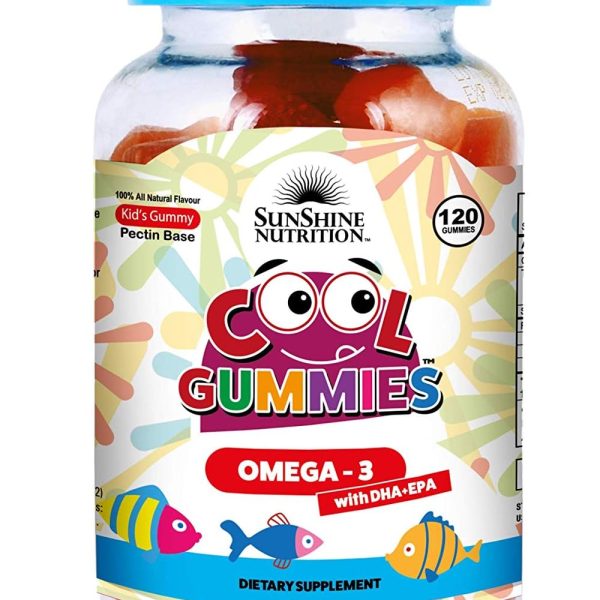 Sunshine Nutrition Cool Gummies Omega 3 With DHA-EPA 120 Gummies For Kids | 100% All Natural Flavor | Gluten Free