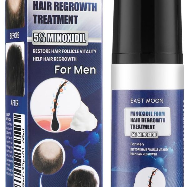 KASTWAVE 5% Minoxidil Hair Regrowth Foam for Men & Women - Combat Hair Loss, Thinning, and Receding Hairline, Promotes Thicker Beard & Hair - 2oz