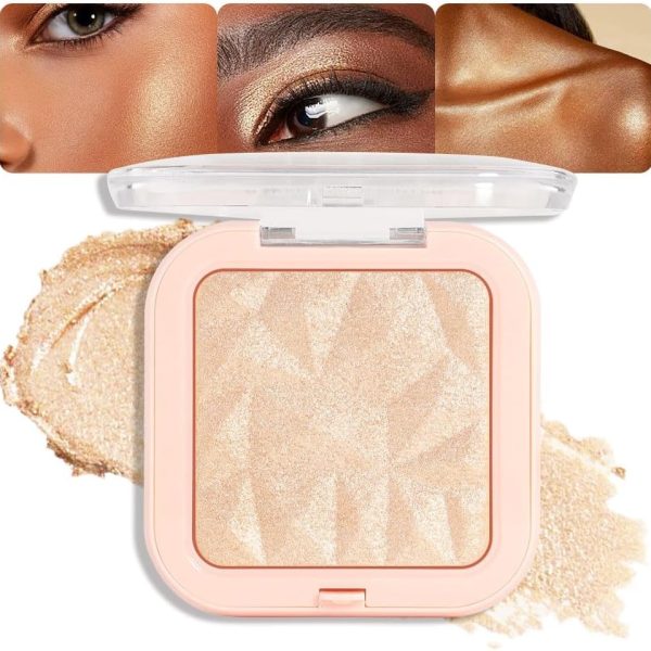 GraGra Face Highlighter Palette, Highlight Contouring Palette, Highlight powder, Natural Shiny, 3D Contour, For the Face, Eyes, Body, Brightens the Natural Three-dimensional Face