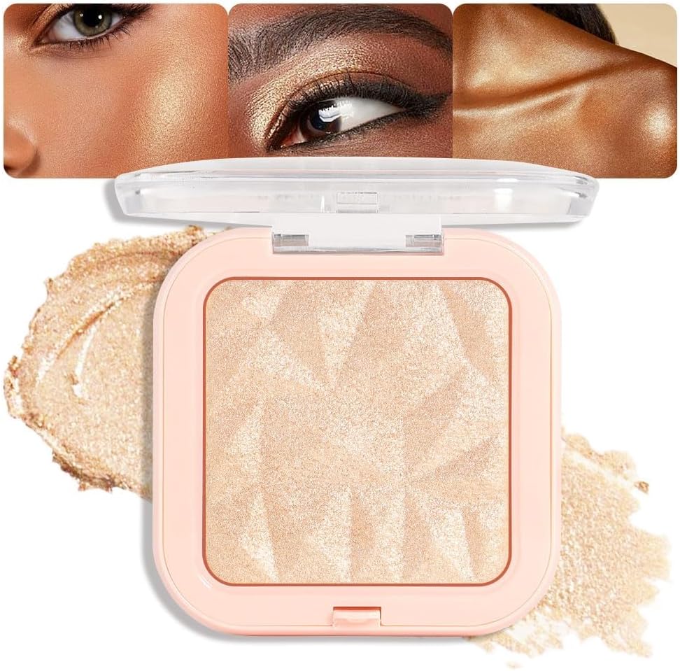 GraGra Face Highlighter Palette, Highlight Contouring Palette, Highlight powder, Natural Shiny, 3D Contour, For the Face, Eyes, Body, Brightens the Natural Three-dimensional Face